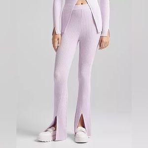 Bershka knitted rib detail pants with split in Lilac 💜 new with tags
